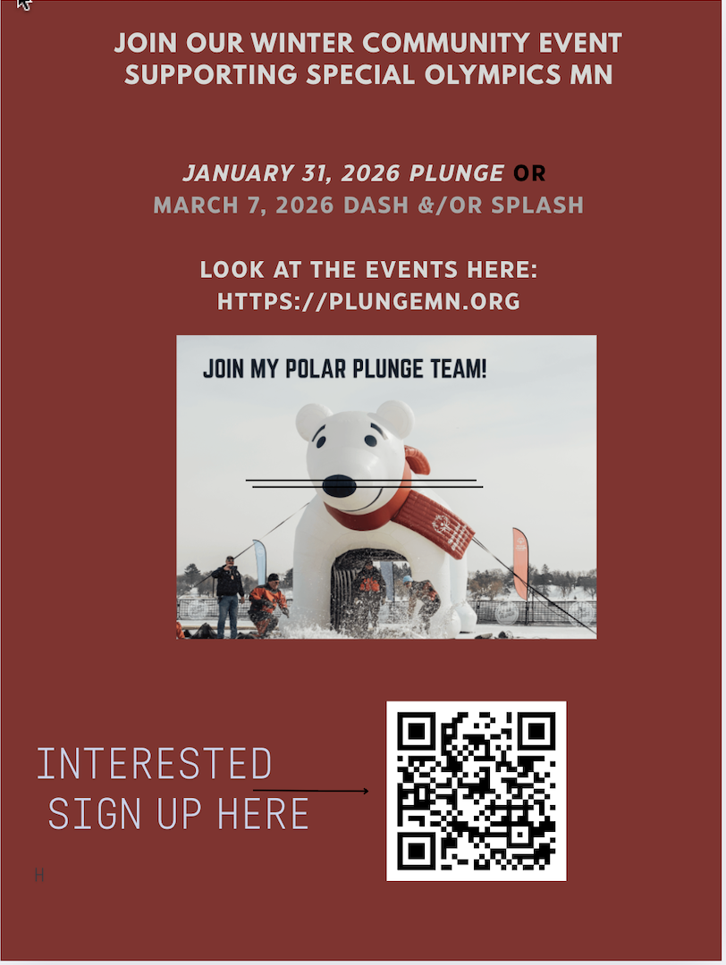 SOMN mascot with QR code for Google Forms